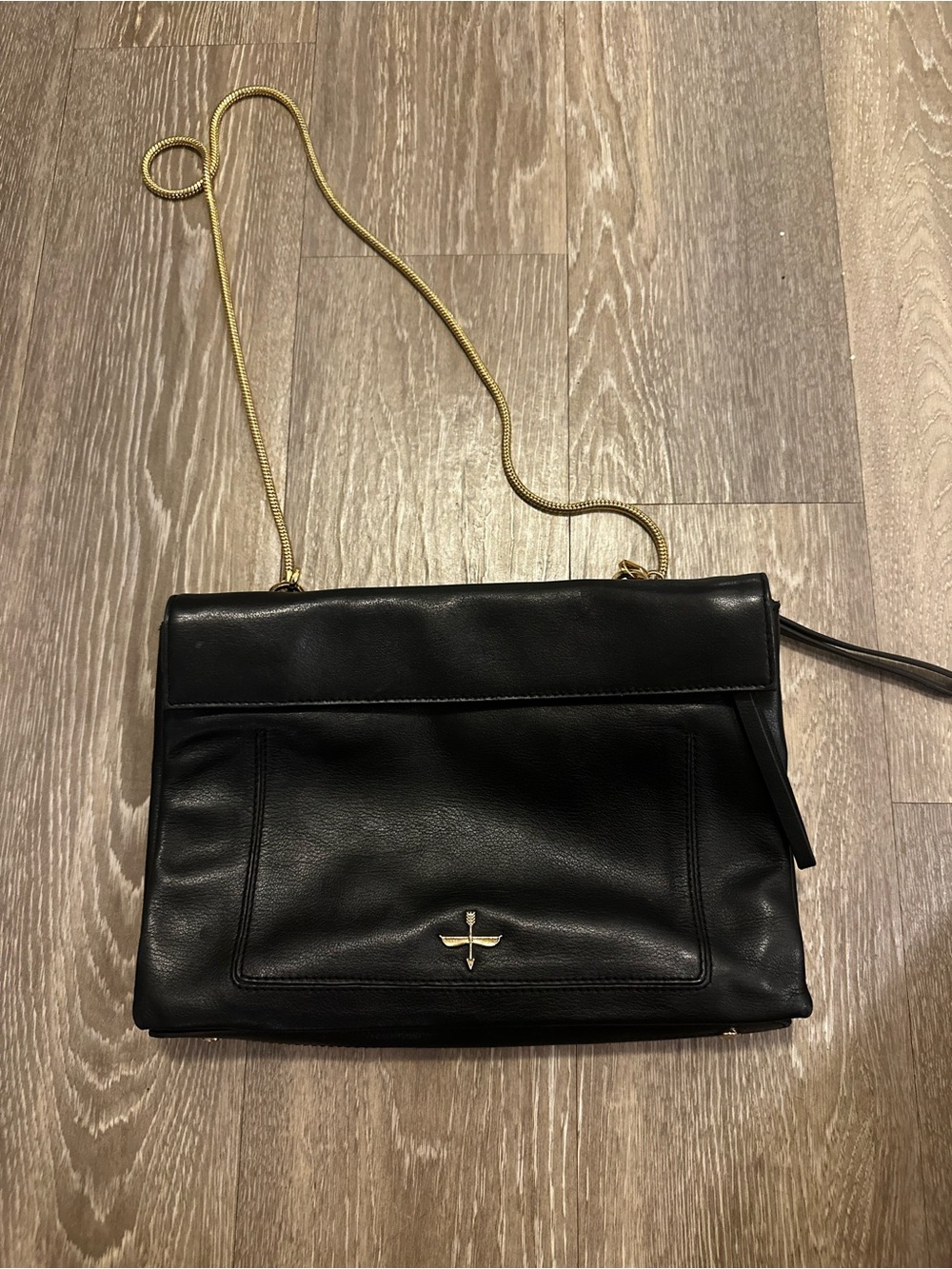 Pour la Victoire Black Leather Crossbody Bag